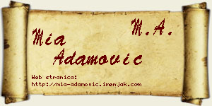 Mia Adamović vizit kartica